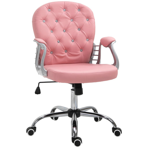 Image of a Pink Swivel Office Chair With Arms