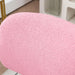 Image of a teddy fleece Pink Mid Back Desk Chair With Wheels For Home Office 