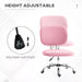 Image of a teddy fleece Pink Mid Back Desk Chair With Wheels For Home Office 