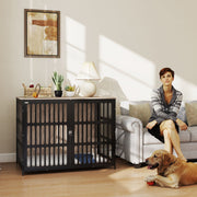 Extra Large Indoor Dog Crate with Anti-Chew Mesh and Secure Door by PawHut