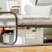 4ft6 Double Metal Bed Frame with Under Bed Storage Easy Assembly Grey by HOMCOM