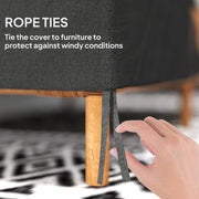 Black Waterproof 2 Seater Garden Sofa Cover 600D Oxford Fabric by Outsunny