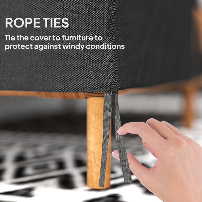 Black Waterproof 2 Seater Garden Sofa Cover 600D Oxford Fabric by Outsunny