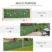 Dark Green 2 Piece Artificial Leaf Privacy Fence Screen For Garden Or Balcony 3M x 1M