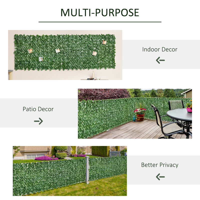Dark Green 2 Piece Artificial Leaf Privacy Fence Screen For Garden Or Balcony 3M x 1M