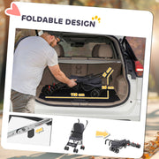 Pet Stroller for Small Dogs and Cats with Foldable Frame and Weather Canopy Dark Grey AOSOM