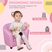 Kids Toddler Armchair With Footstool Thick Padded Seat For Reading And Play, Pink