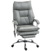 Ergonomic Faux Leather Office Chair With Inflatable Lumbar Support For All Day Comfort Grey