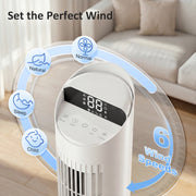 Tower Fan for Bedrooms and Living Rooms with Quiet Operation and Smart Controls White AOSOM
