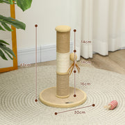 Brown Cat Scratching Post 47cm with Jute Sisal Rope and Hanging Toy Ball by PawHut