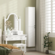 Wall Mounted Tall Bathroom Cabinet with Soft Close Doors Ideal for Small Spaces, White