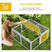 Rabbit Hutch with Easy Access and Foldable Design for Gardens and Patios Grey AOSOM