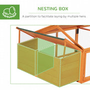 Wooden Chicken Coop with Nesting Box and Openable Roof for Up to 8 Hens Natural Wood