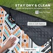 Camping Mat for 3 to 4 People with Water-Repellent Surface and Easy Carry Mixed Colour AOSOM