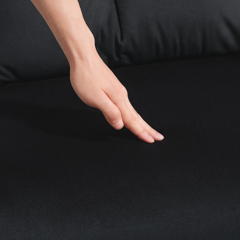 Black 4-in-1 Velvet Feel Single Sleeper Chair Bed with Pillow by HOMCOM