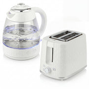 1.7L Rapid Boil Kettle and 2 Slice Toaster Set With Browning Control Cream AOSOM