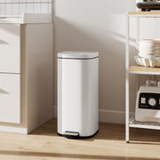 30L Pedal Bin with Soft Close Stay Open Lid and Removable Inner Bucket for Kitchen Cream