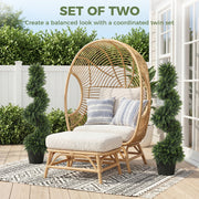 Artificial Spiral Cypress Trees Set of 2 for Easy Tidy Entrance 120 cm Deep Green Homcom