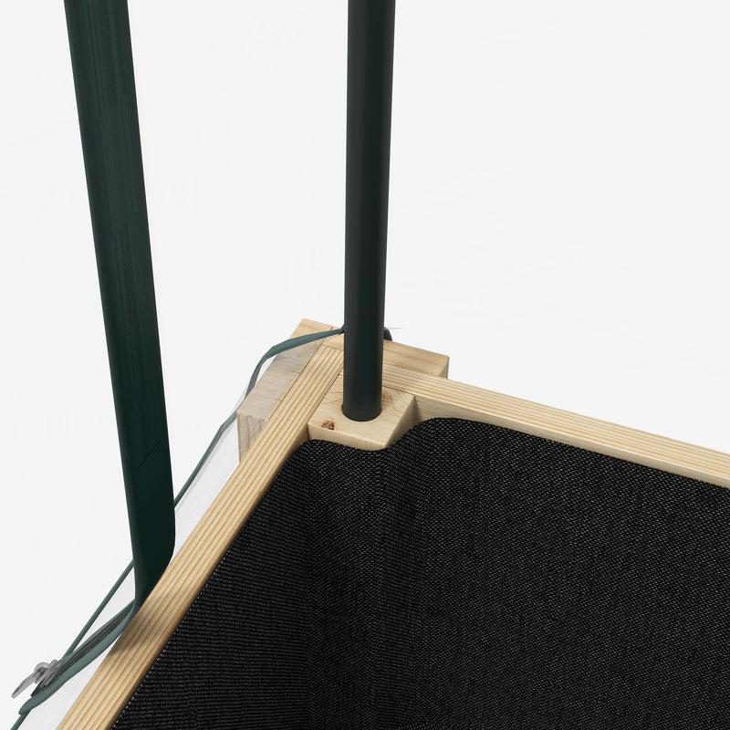 Wooden Raised Garden Planter with Greenhouse Cover Ideal for Vegetables and Herbs Brown