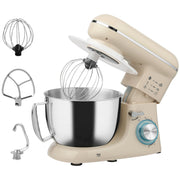 1300W Kitchen Stand Mixer With Dough Hook Whisk and Beater Attachments, Beige