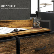 Rustic Storage Chest with Six Fabric Drawers Ideal for Bedroom or Hallway Rustic Brown