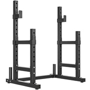 Adjustable Squat Rack for Safe Home Strength Training with Weight Plate Storage Black AOSOM