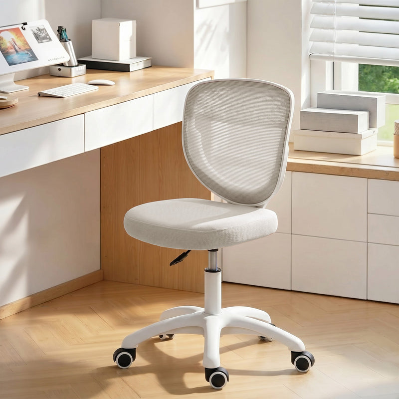 Compact Desk Chair for Small Bedrooms or Home Offices with Mesh Back