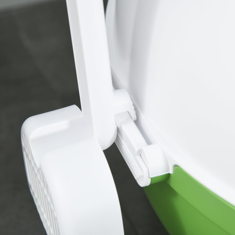 Large Covered Cat Litter Box With Scoop and Front Entry for Easy Cleaning, Green