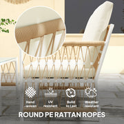 4 Seater Rattan Garden Furniture Set With Coffee Table and Cushions by Outsunny