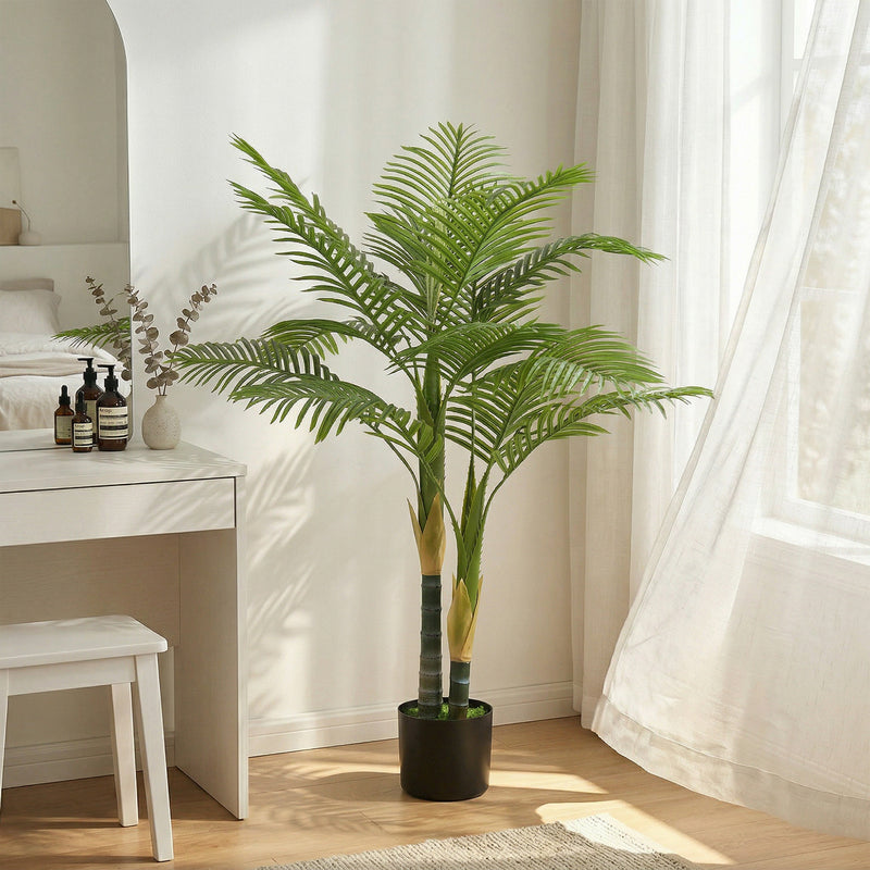 Artificial Palm Tree 120cm for Effortless Indoor Greenery and Empty Corner Decoration Green Homcom