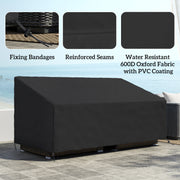 Black Waterproof 3 Seater Garden Sofa Cover Durable 600D Oxford Fabric by Outsunny