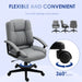 Grey Linen Look Padded Office Chair with Ergonomic Design by HOMCOM