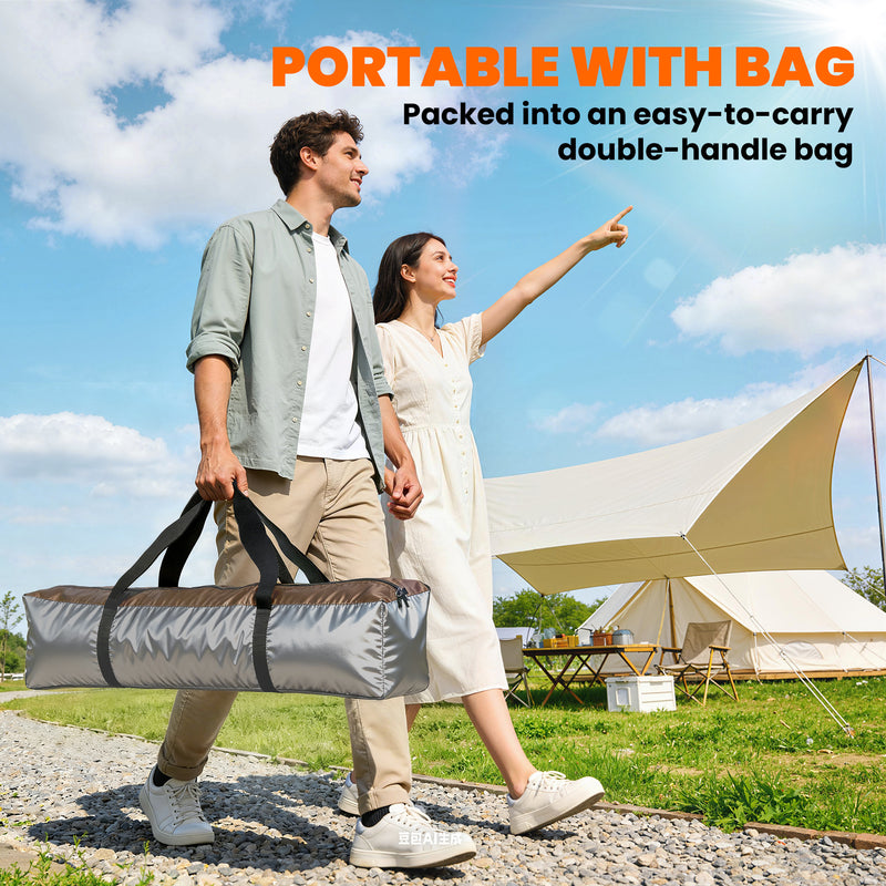 Pop Up 4 Person Tent for Quick Group Camping Shelter with Mesh Windows Brown and Khaki