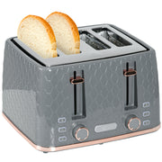 Grey Four Slice Honeycomb Toaster with Adjustable Browning Control by HOMCOM