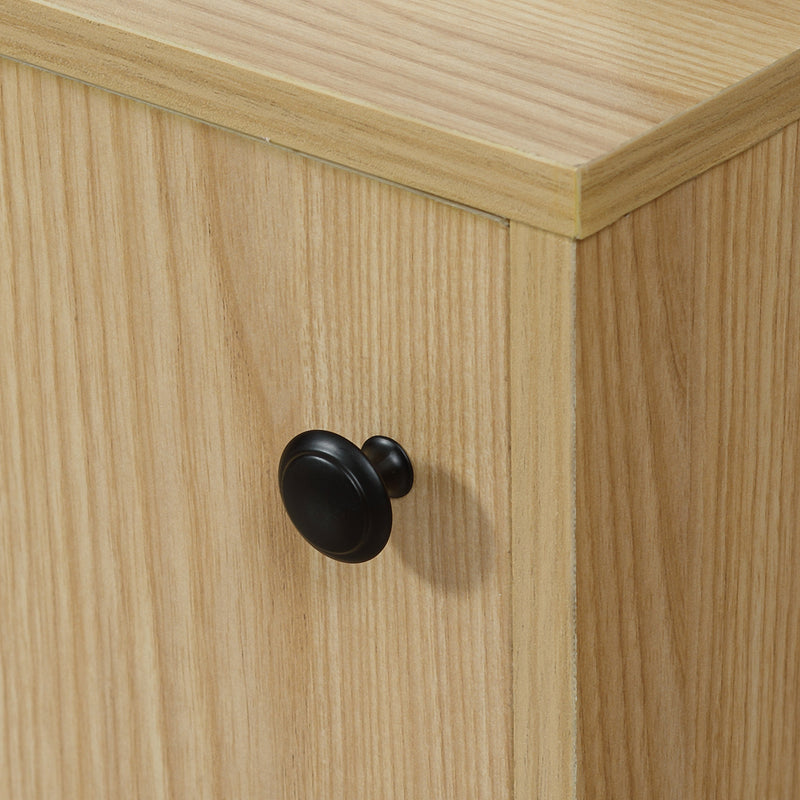 50 Inch TV Stand with Sliding Door Storage Wood Effect by HOMCOM