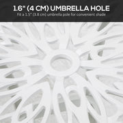 White Cast Aluminium Bistro Table with Umbrella Hole for Garden or Balcony by Outsunny