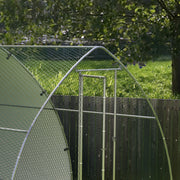Large Outdoor Chicken Coop with Weatherproof Cover for 8 to 12 Hens Ducks or Rabbits Silver Tone