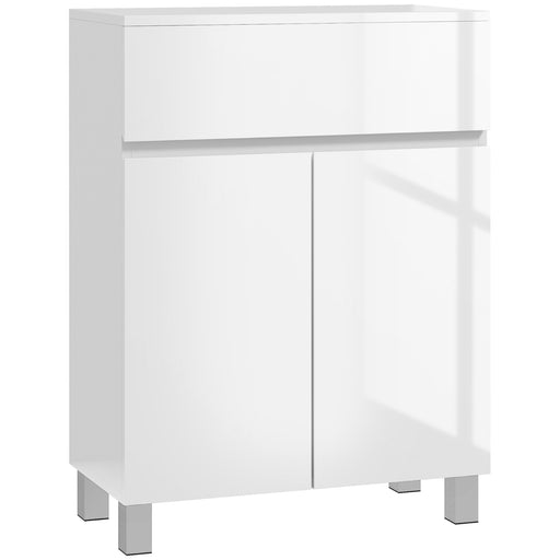 Freestanding Bathroom Storage Cabinet with Adjustable Shelf for Organised Spaces White