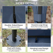 3x3m Metal Garden Gazebo with Curtains and Insect Netting for Outdoor Dining and Relaxing, Dark Blue Outsunny