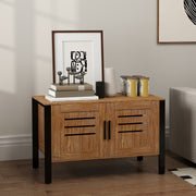 Dark Brown Cat Litter Box Enclosure With Scratcher Legs Double Doors and Ventilation Holes