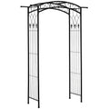 Metal Garden Arch for Climbing Plants and Flowers Outdoor Entryway Structure Black Outsunny