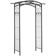 Metal Garden Arch for Climbing Plants and Flowers Outdoor Entryway Structure Black Outsunny