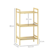 Three Tier Bamboo Storage Shelf Adjustable Freestanding Organiser Unit by HOMCOM
