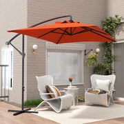 Orange 3m Cantilever Overhanging Parasol with Cross Base by Outsunny