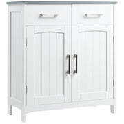 Freestanding Bathroom Storage Cabinet with Adjustable Shelf and Drawers White