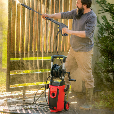 150 Bar High Pressure Washer with Accessories for Car and Patio Cleaning Red Black AOSOM
