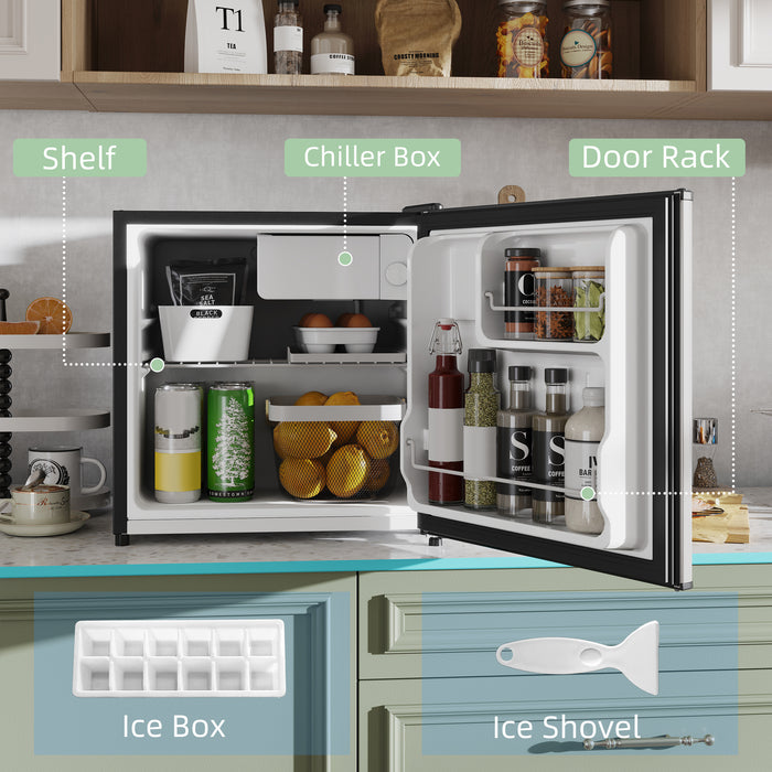 46L Table Top Mini Fridge With Ice Box Reversible Door Adjustable Temperature by HOMCOM