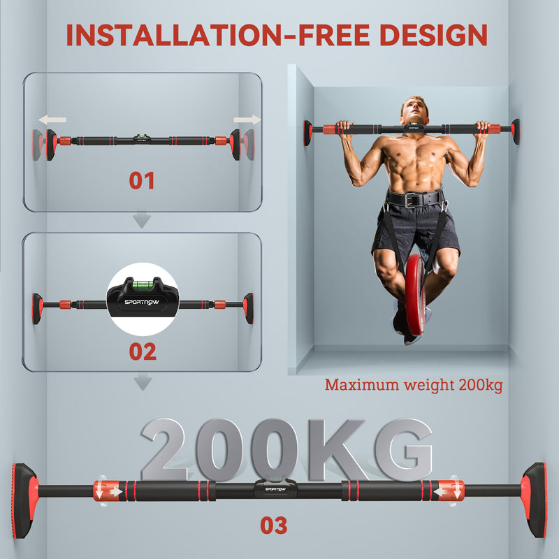 SPORTNOW Pull Up Bar, for 92-120cm Doorways, No Screws, Maximum load 200kg AOSOM