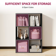 6 Cube Storage Bookshelf With Open Shelves Ideal For Home Or Office Use Black