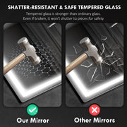 Silver LED Bathroom Mirror 50 x 70 cm with Bluetooth and Anti-Fog Function